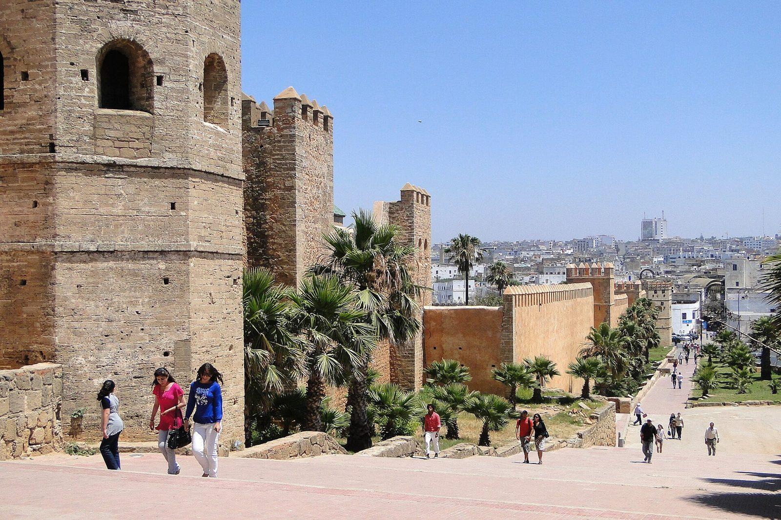 Muren van de Kasbah van de Oudaya's in Rabat